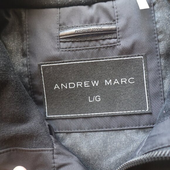 Andrew Marc Men's Black Classic Bomber Jacket Size Large - Picture 3 of 3